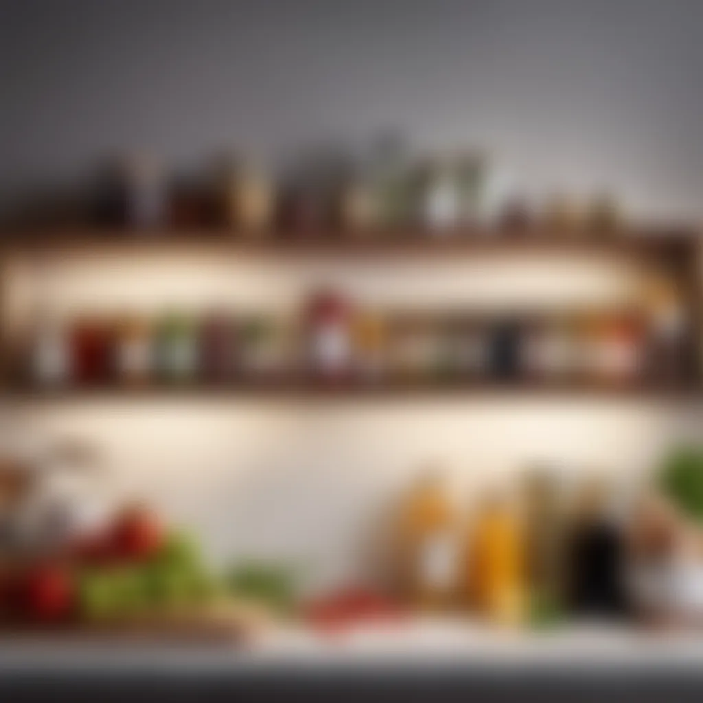 Kitchen shelf with various ingredients