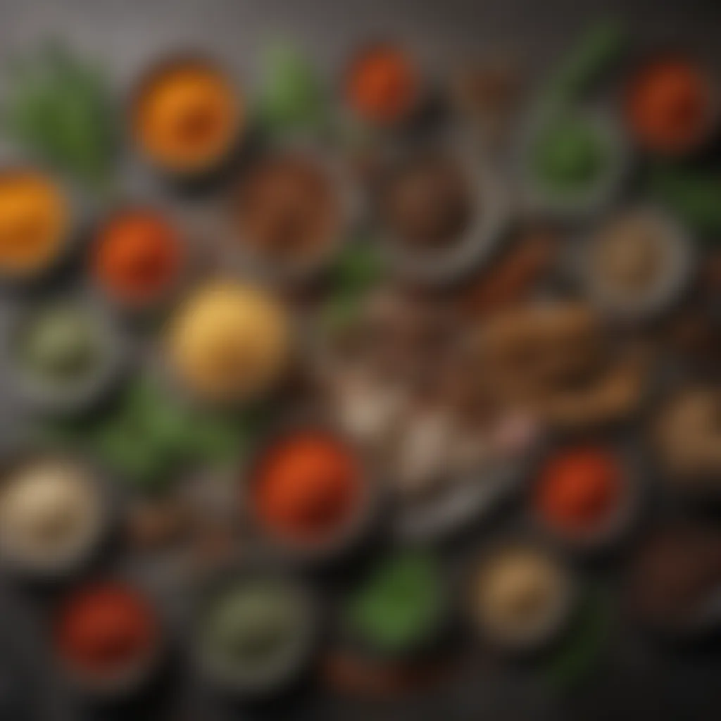 Flavorful Herb and Spice Collection Selection of fresh herbs and spices for flavor