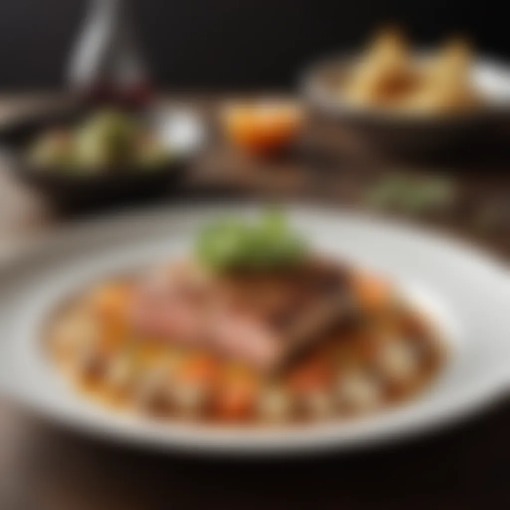 Elegant Low Carb Presentation A beautifully plated low fat, low carb dish