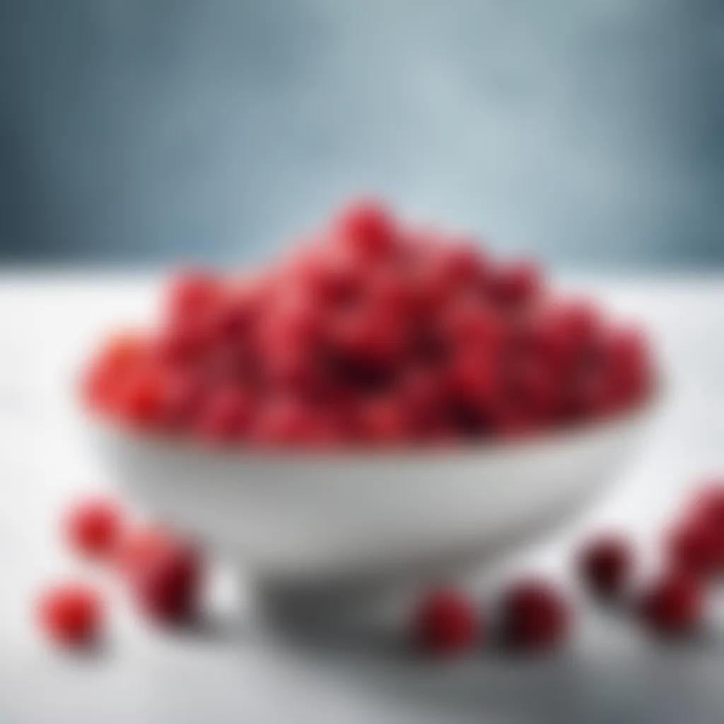 Crushed red berries in a bowl