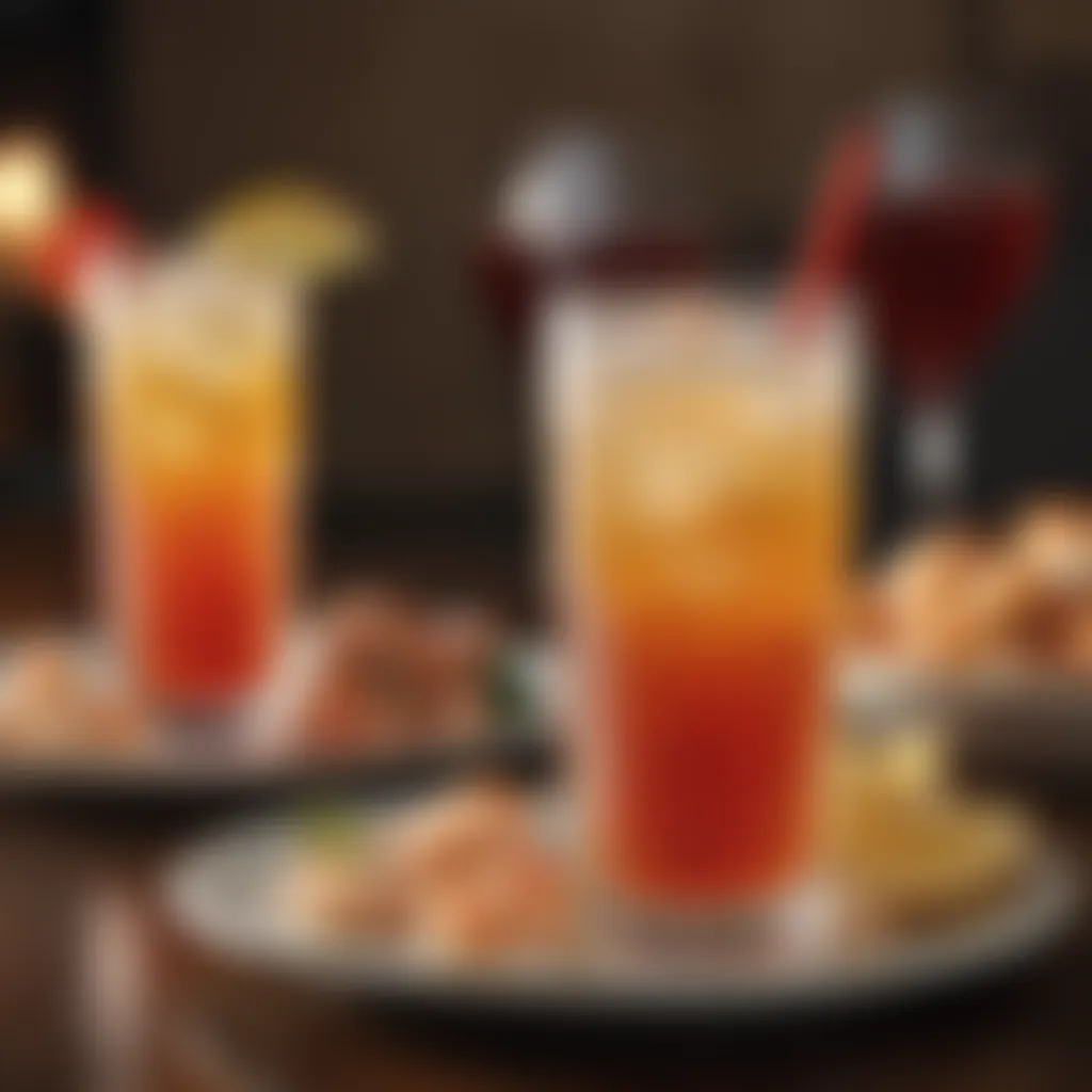 Refreshing Beverage Pairing A refreshing beverage pairing alongside seafood dishes