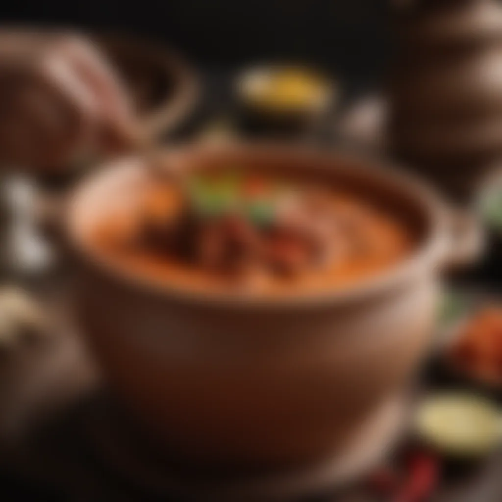 Red Tai Curry Paste in Traditional Clay Pot