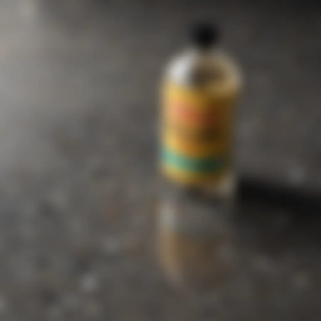 Granite Surface with Cleaning Solutions Close-up of granite surface with cleaning products