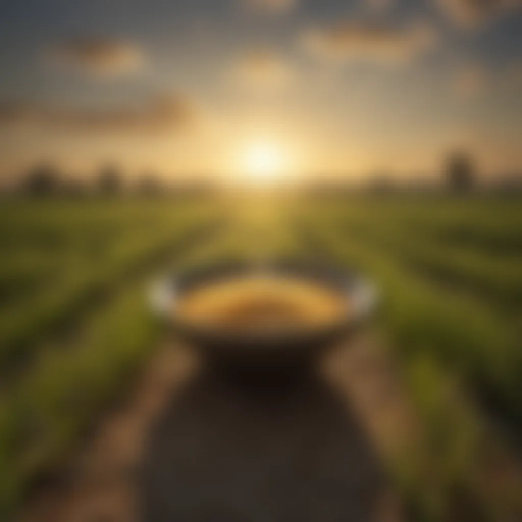 Agricultural landscape with rice fields under the sun