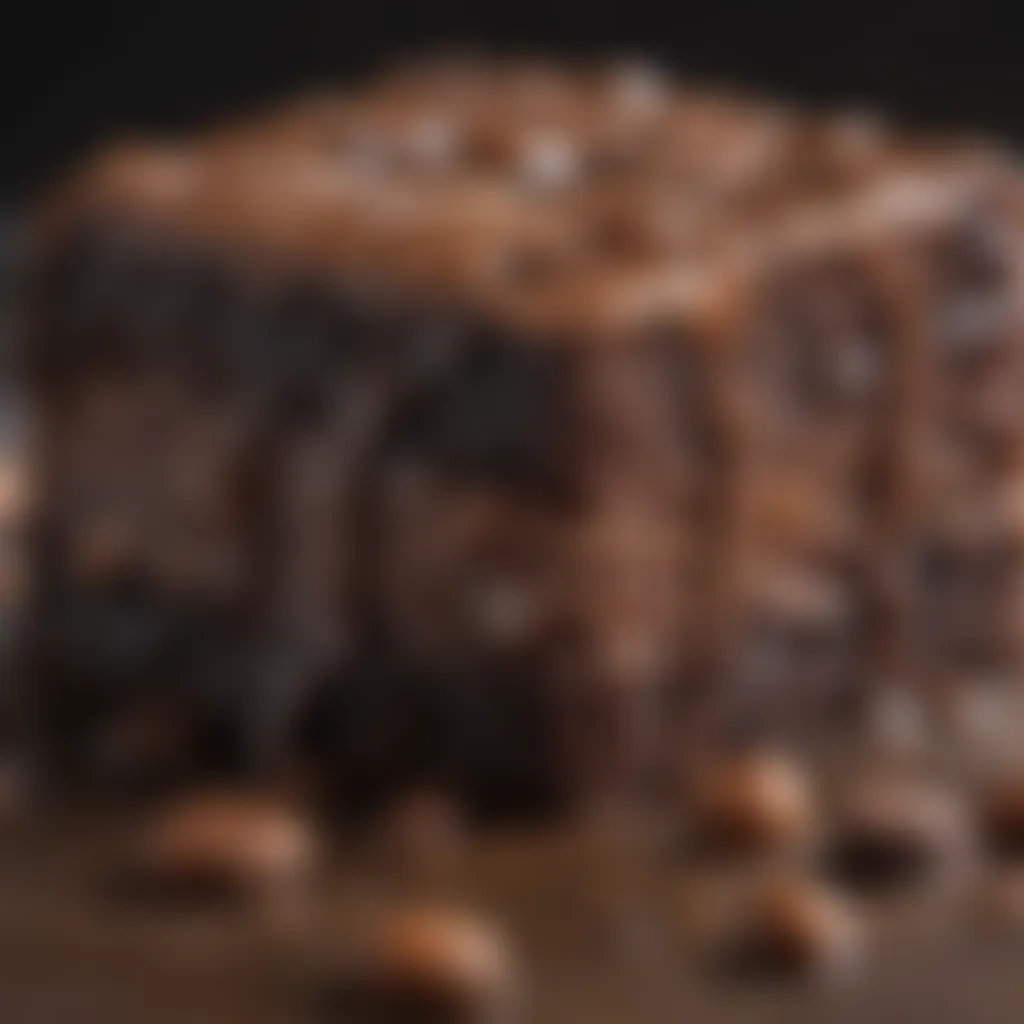 Rich, gooey brownie texture close-up