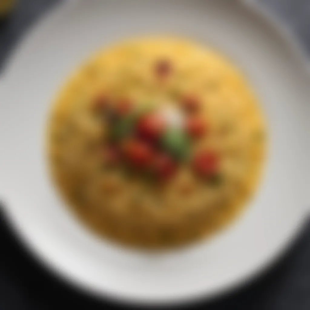 Rich textures of risotto milanese