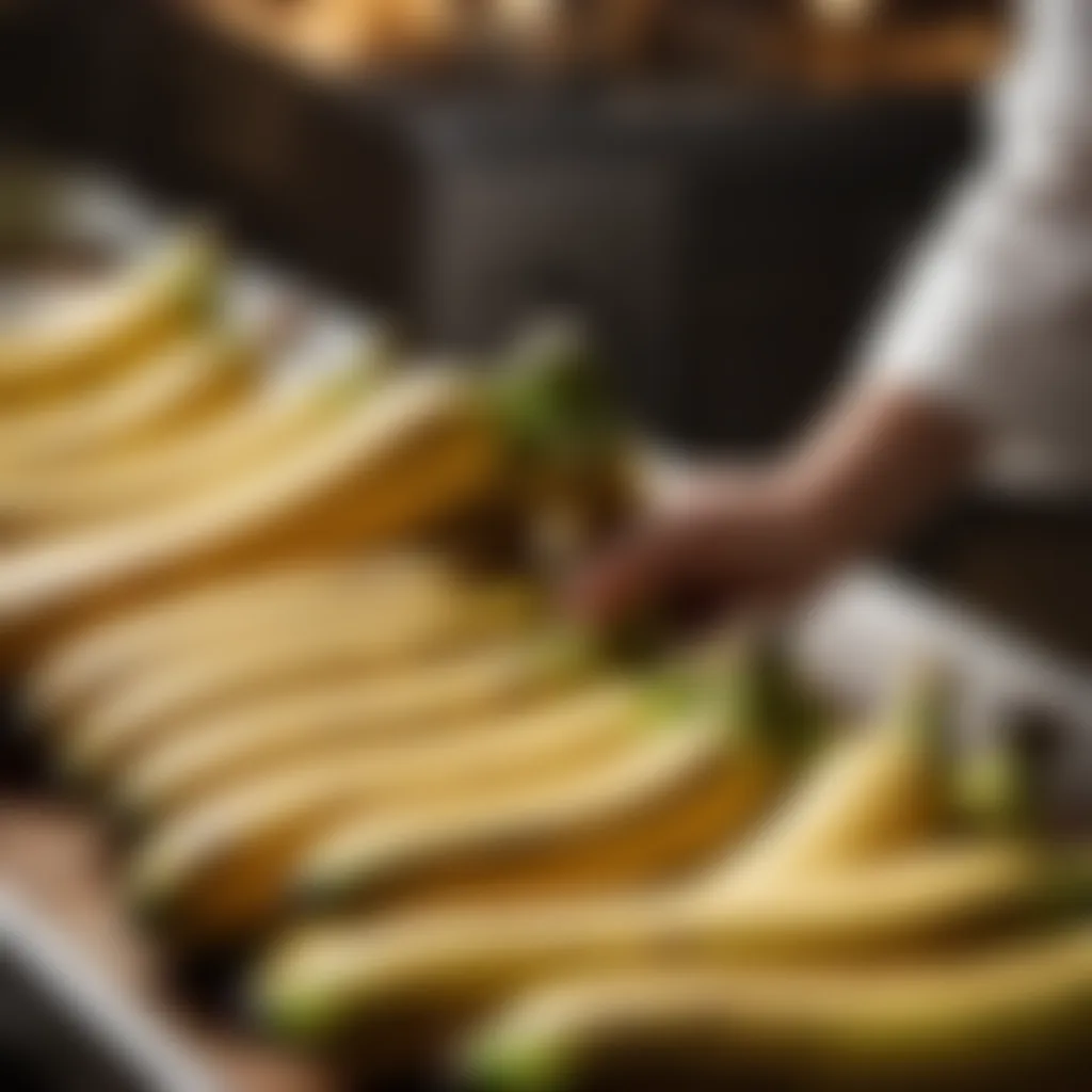 Selection of ripe bananas for banana cake recipe