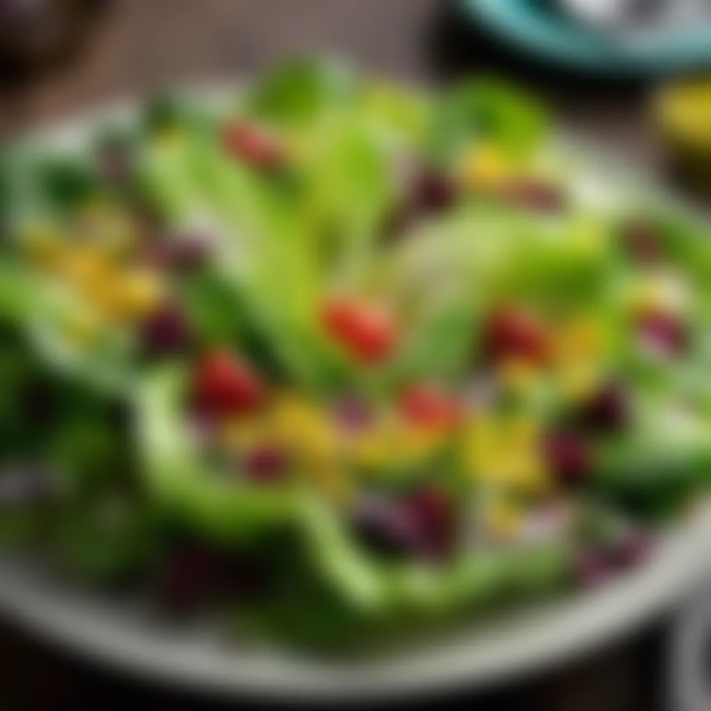 Salad Symphony: Romaine Heart Salad Creations Fresh romaine heart salad with colorful toppings