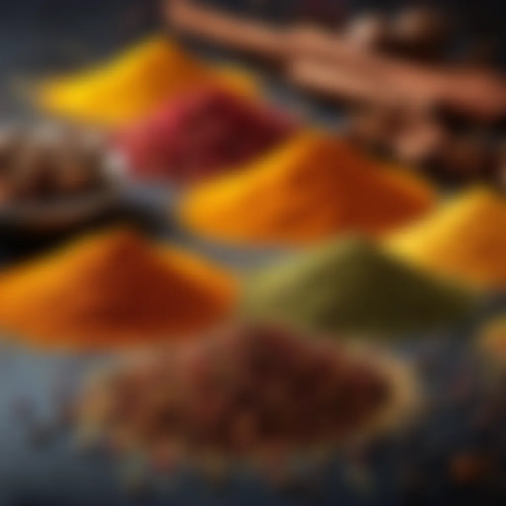 Artistic portrayal of a vibrant medley of exotic spices