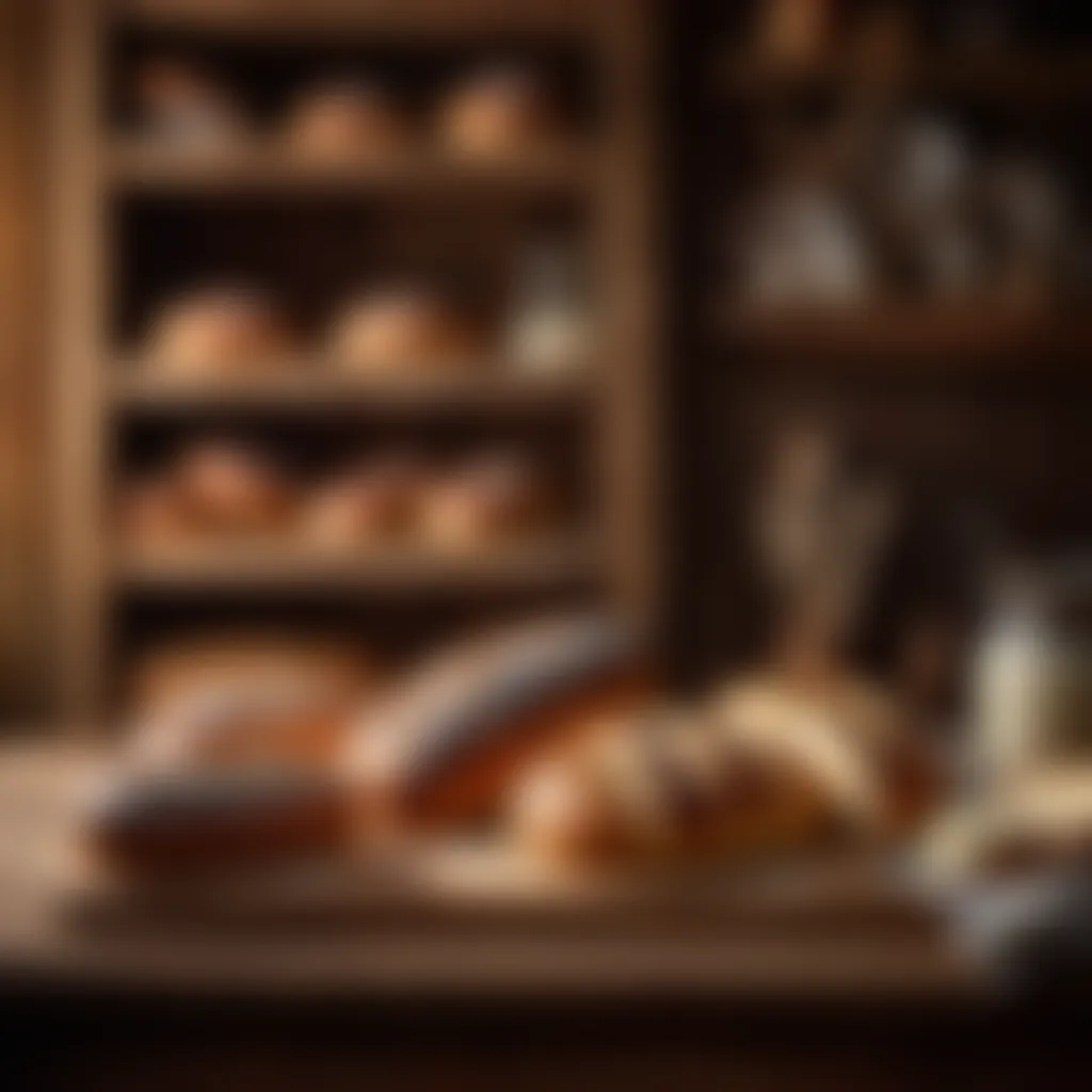 A rustic wooden kitchen table adorned with traditional Polish bread loaves