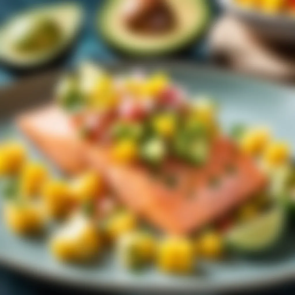 Salmon Ceviche with Avocado and Mango Salsa