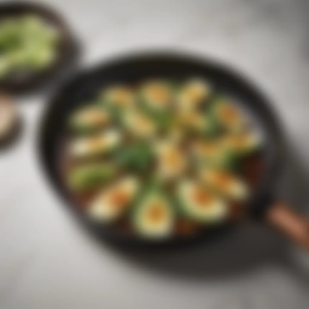 Sizzling Baby Bok Choy in a Pan Sautéed baby bok choy in a sizzling pan