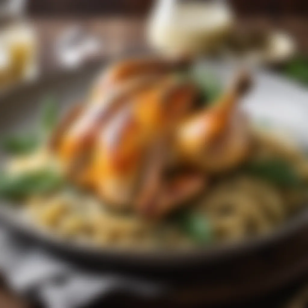 Savory Herb-Infused Roasted Chicken with Garlic Parmesan Linguine