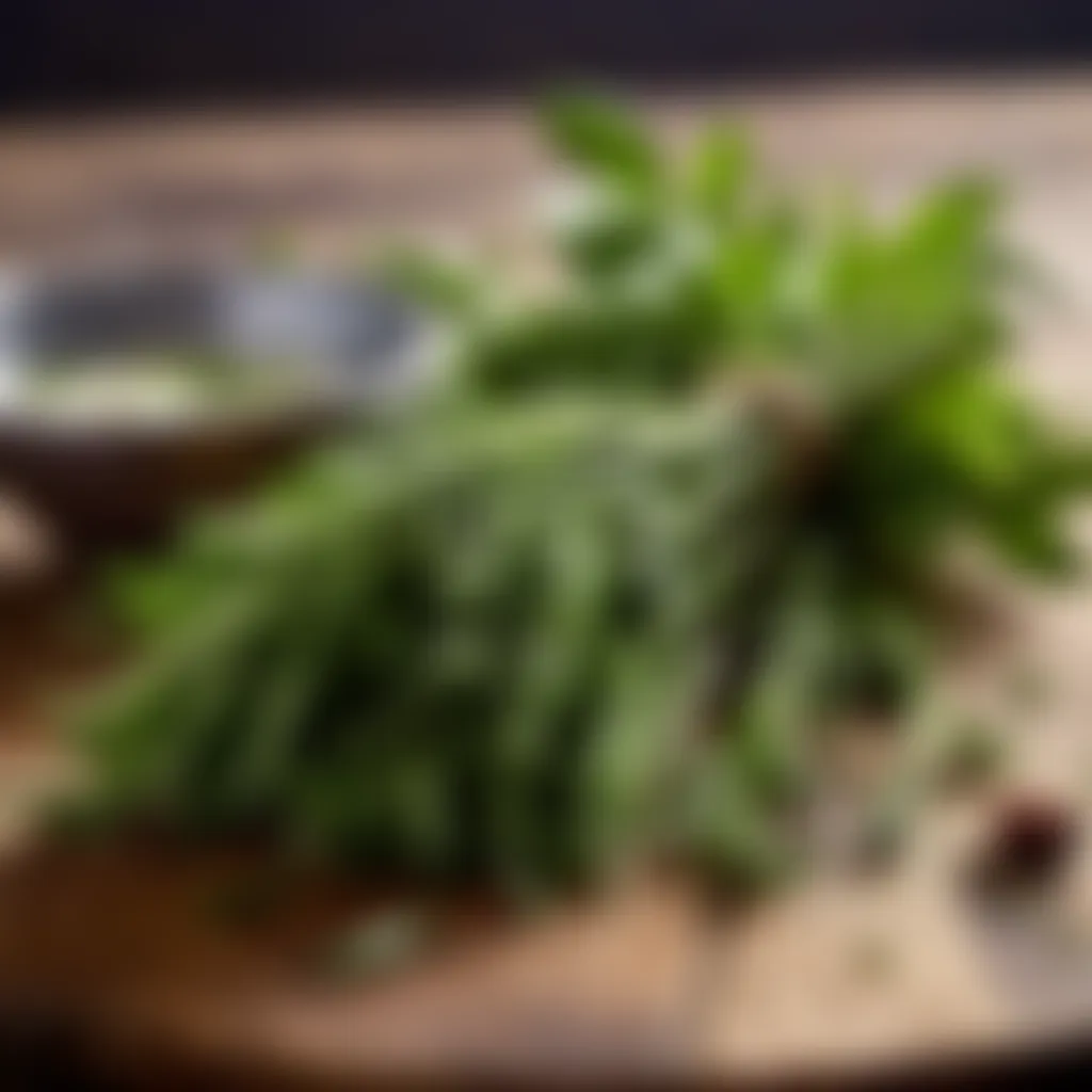 Savory Herb Infusion on Rustic Wooden Table