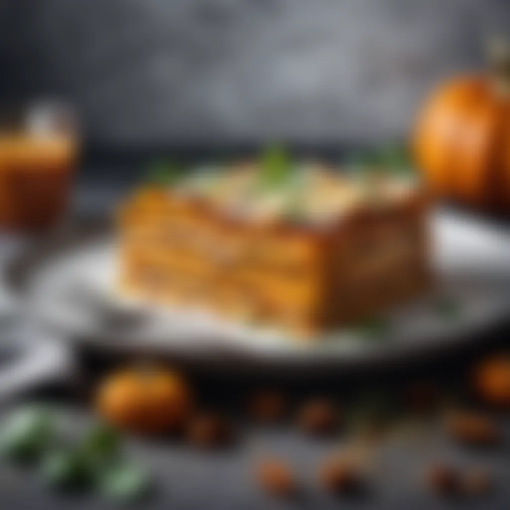 Exquisite Gastronomic Composition Layered Vegan Pumpkin Lasagne
