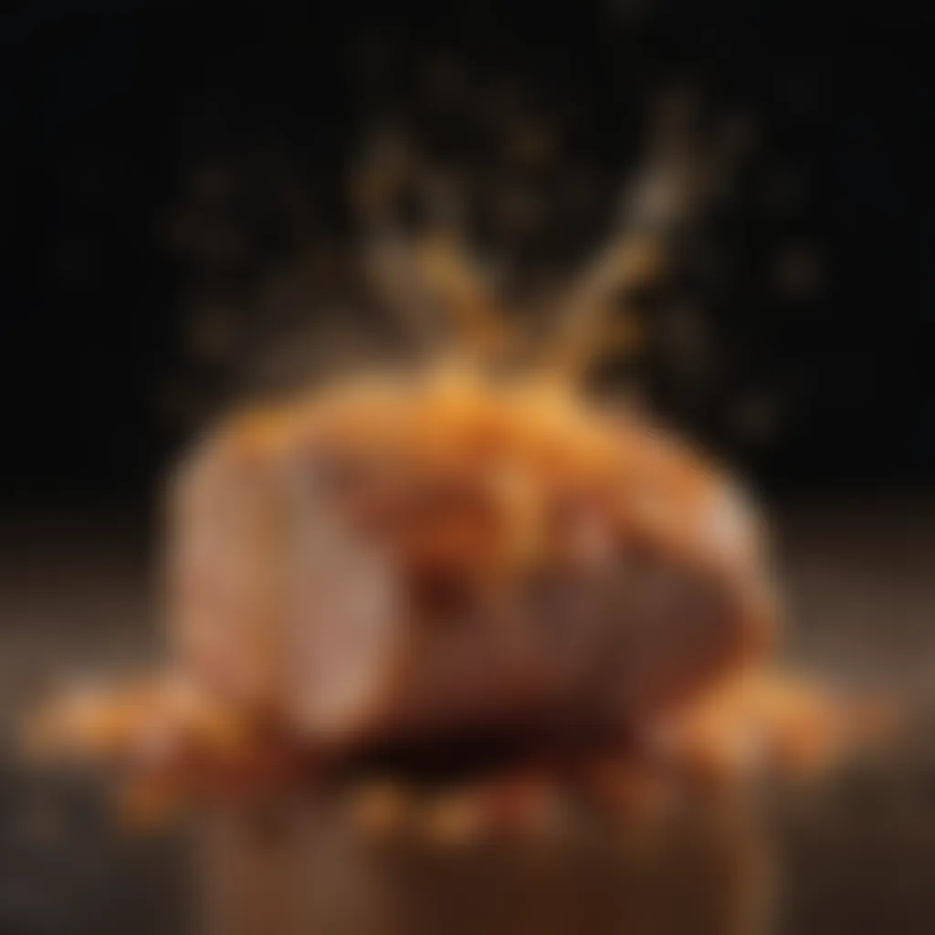 Glistening surface of seared protein