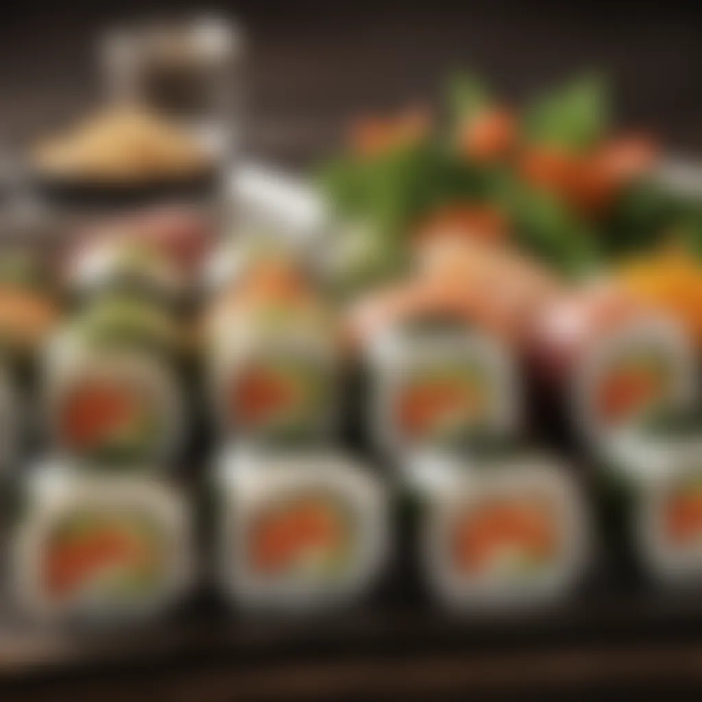 Artistic Seaweed Sushi Rolls Innovative sushi rolls featuring seaweed wraps