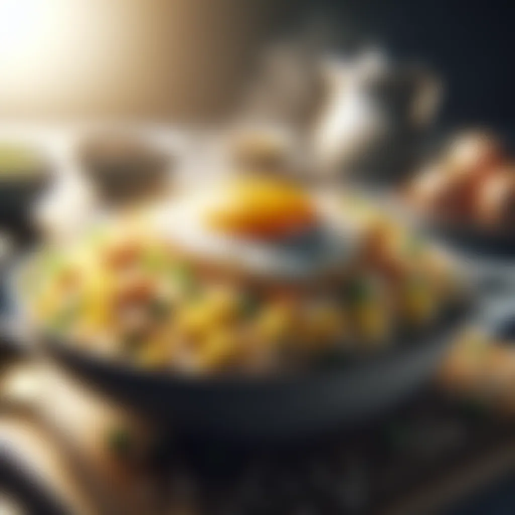 Serving Egg Fried Rice Serving Egg Fried Rice