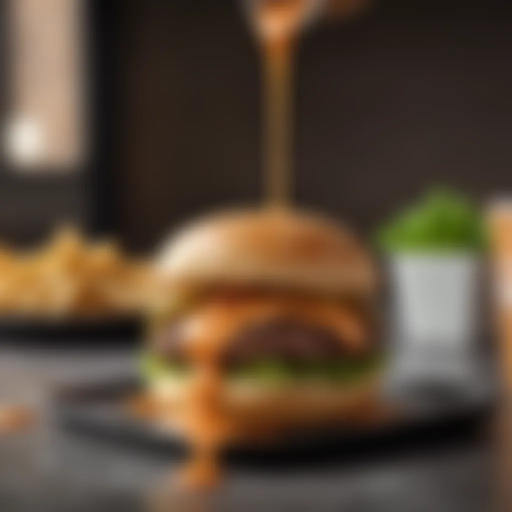 A delicious burger topped with Shake Shack sauce, showcasing the sauce's role in enhancing the dish.