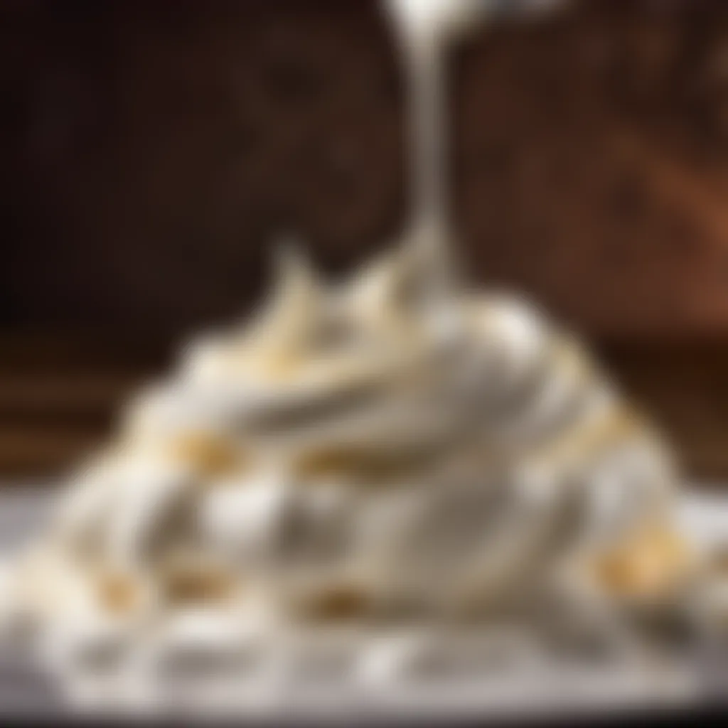 Silky smooth texture of whipped cream