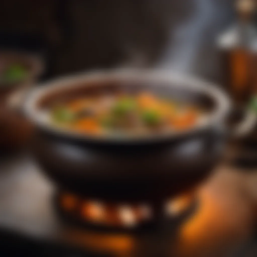 Tchaka simmering in a traditional pot