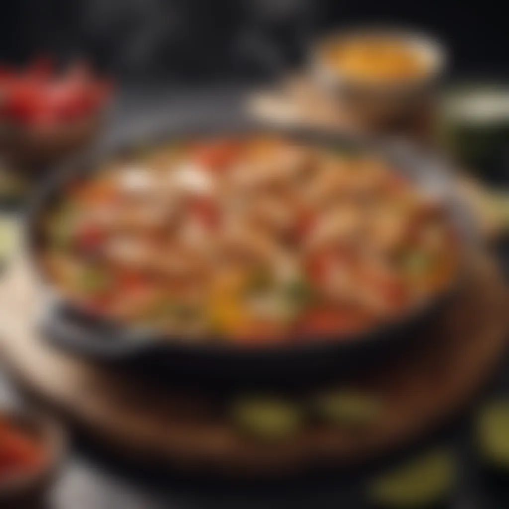 Sizzling chicken fajita skillet