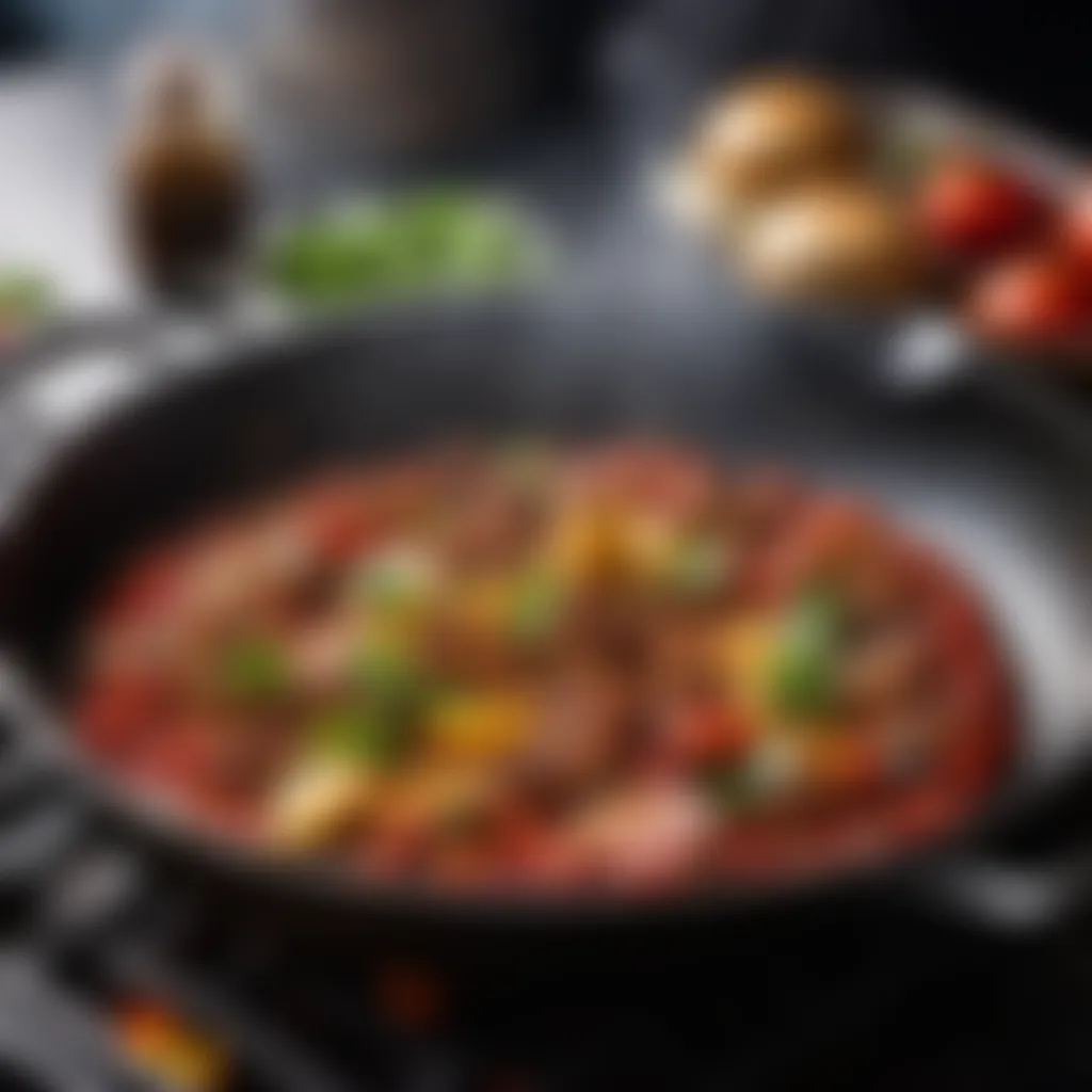 Sizzling Igado on a cast iron skillet