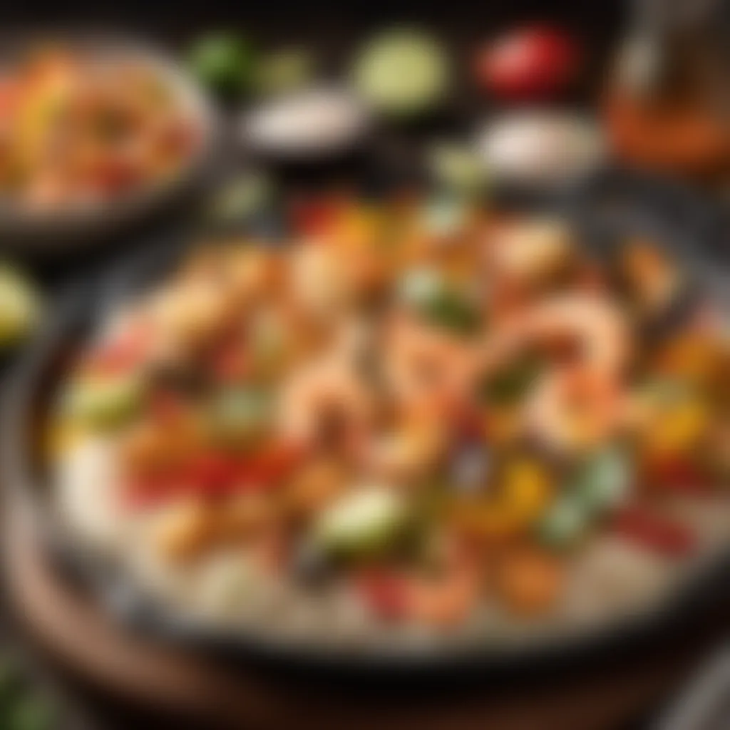 Experience the Sizzle of Succulent Seafood and Savory Chicken Sizzling Skillet of Chicken Fajitas, Shrimp, and Scallops