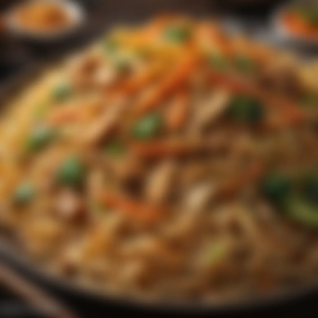 A Visual Feast for Chow Mein Enthusiasts Sizzling Veg Chow Mein Presentation