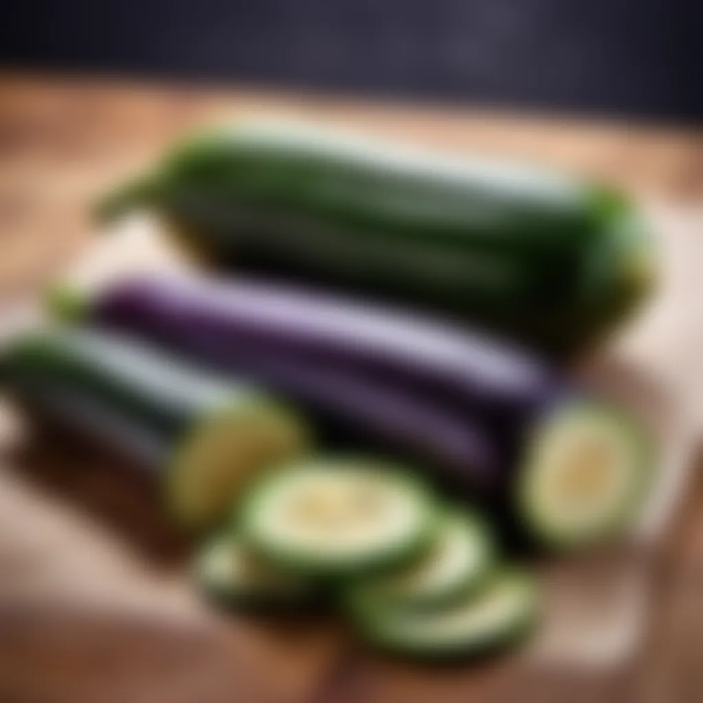 Sliced Aubergine and Courgette