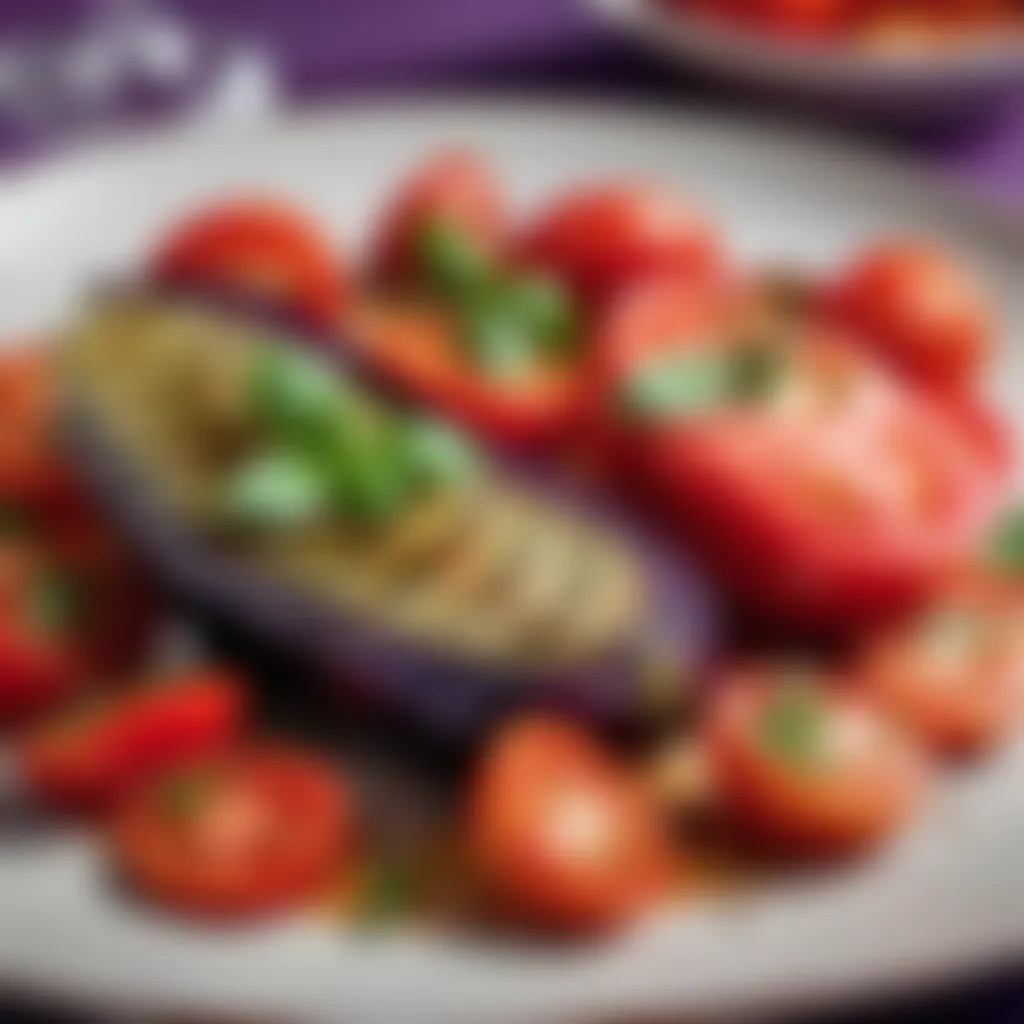 Sliced Aubergine and Tomatoes