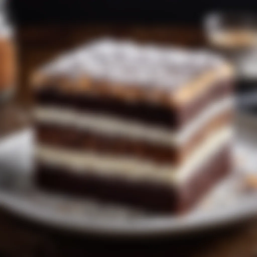 Sliced lamington cake on a plate