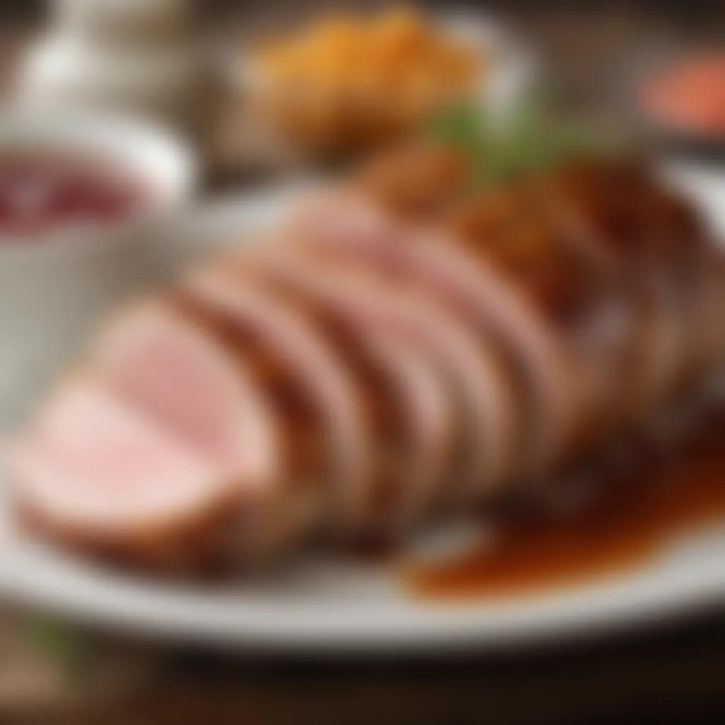 Sliced pork tenderloin served with flavorful sauce