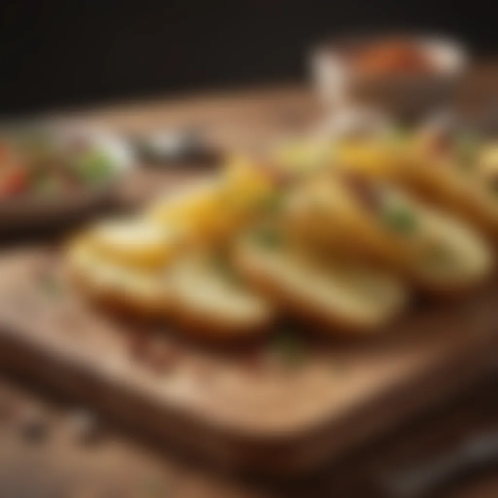 Sliced potatoes being seasoned with exotic spices