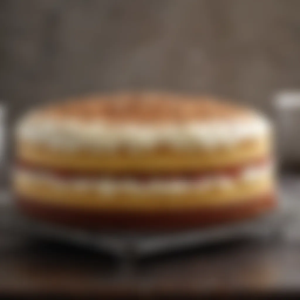 Velvety smooth sponge cake layers cooling on wire rack