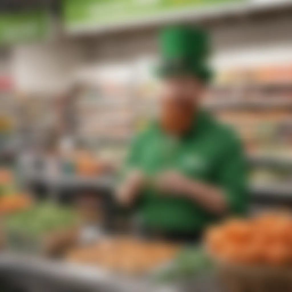 St. Patrick's Day promotional signage in Walmart