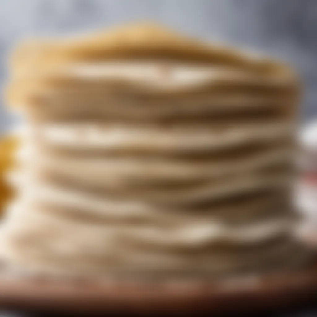 Stack of homemade flour tortillas