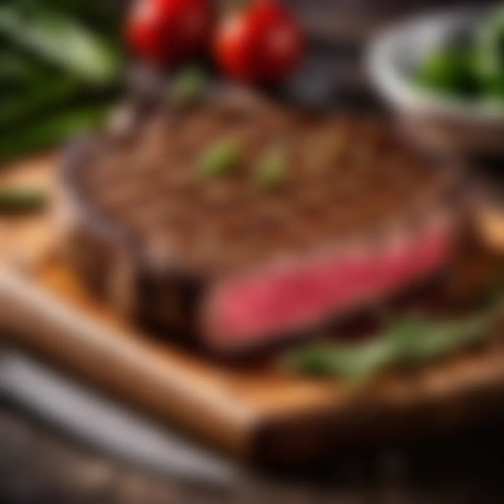 Steak Resting on a Cutting Board Steak resting on a cutting board