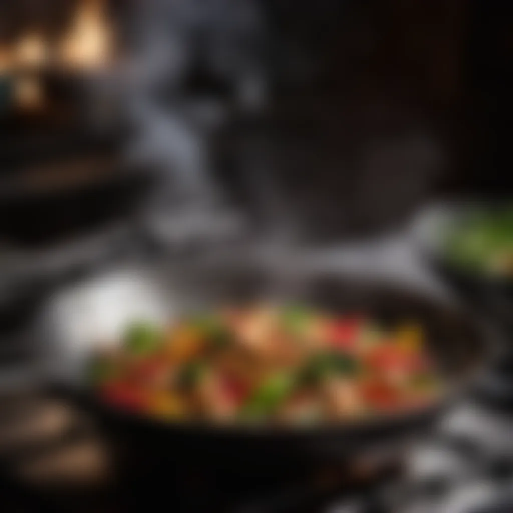 Sizzling stir-fry in a wok