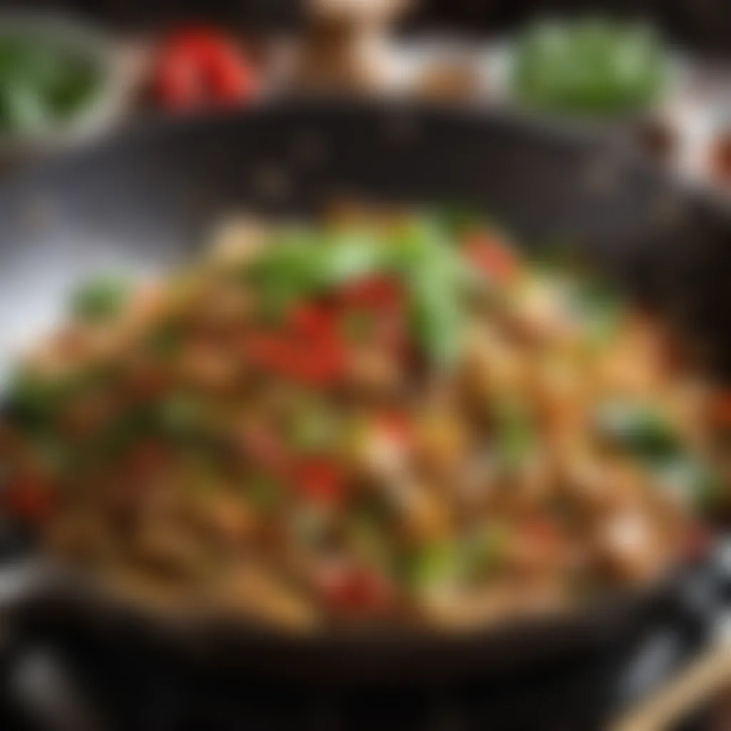 Stir-frying drunken noodles