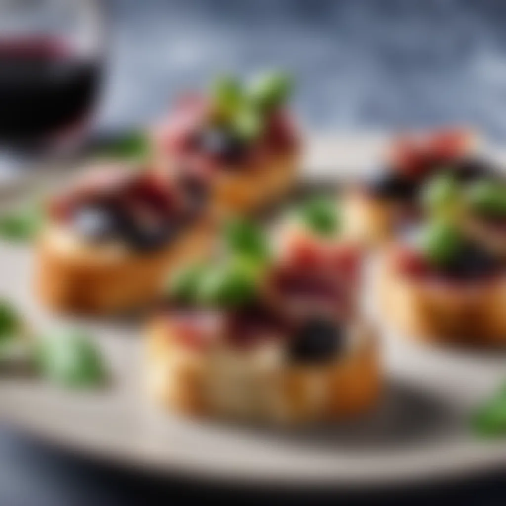 Succulent Crostini Topped with Balsamic Glazed Fig and Prosciutto