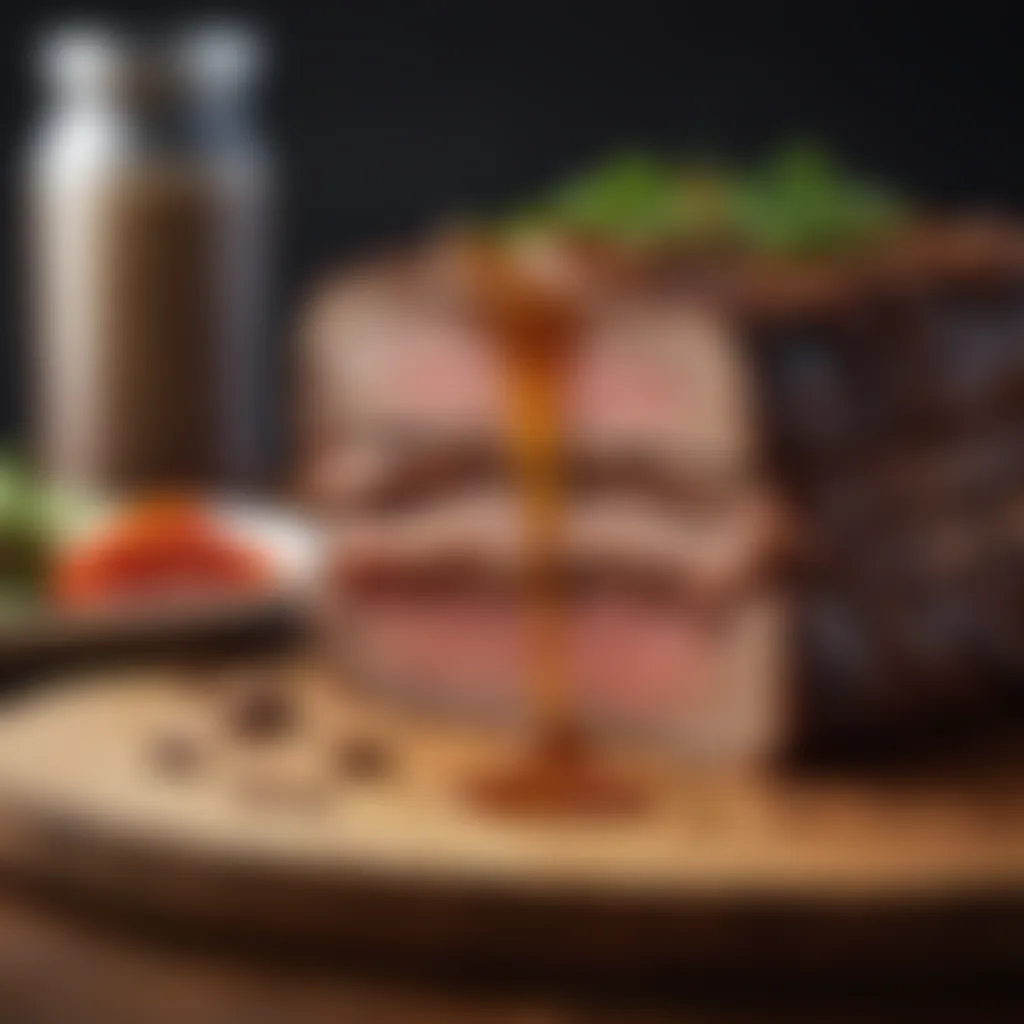 Culinary Delight: Savoring the Smoked Brisket Bliss Succulent smoked brisket slice exuding tenderness