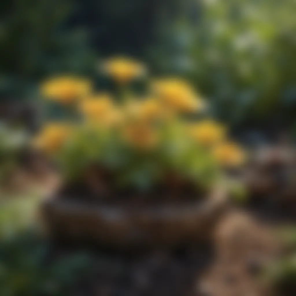 Sunchoke plants growing in a lush garden environment