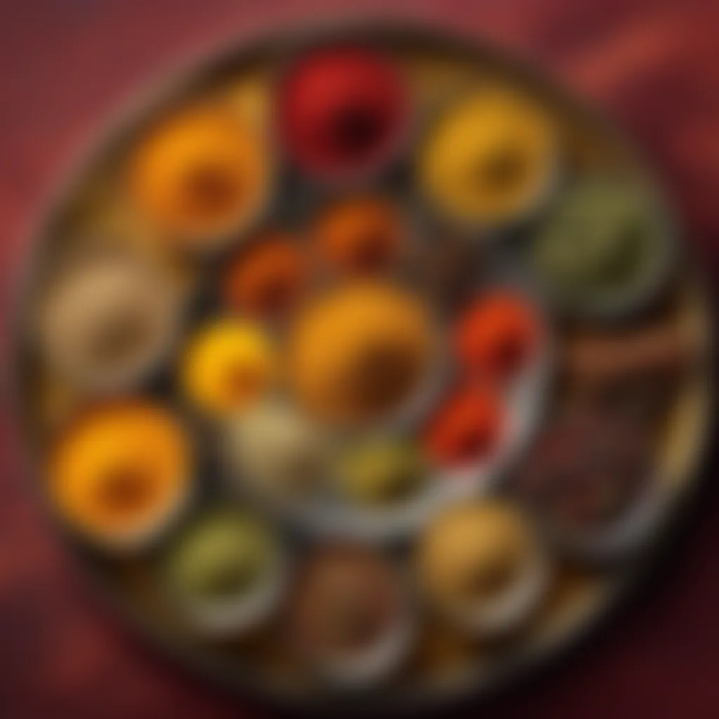 Artistic depiction of key spices for Murukku