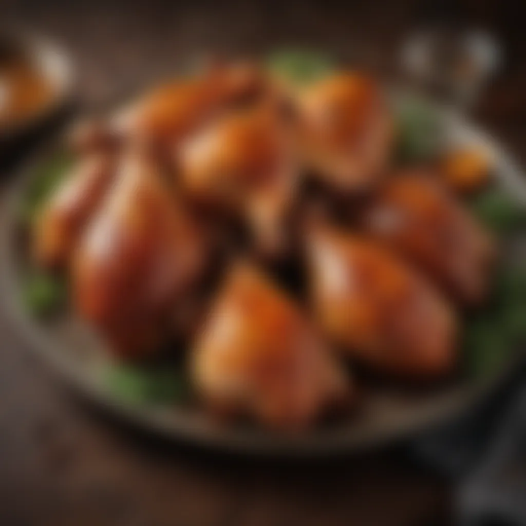 Tantalizing Glaze Harmony Succulent roasted chicken wings with a tangy glaze