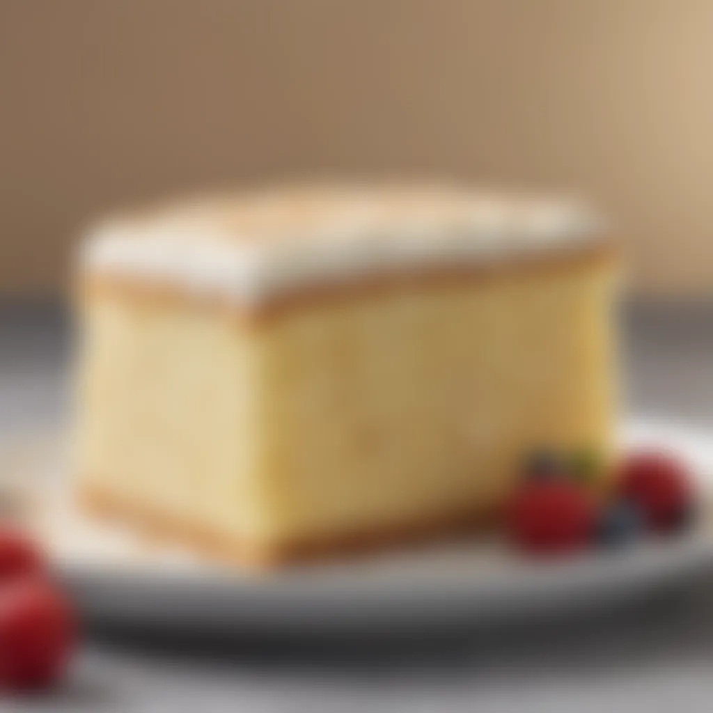 A tantalizing slice of sponge cake with a perfect crumb structure