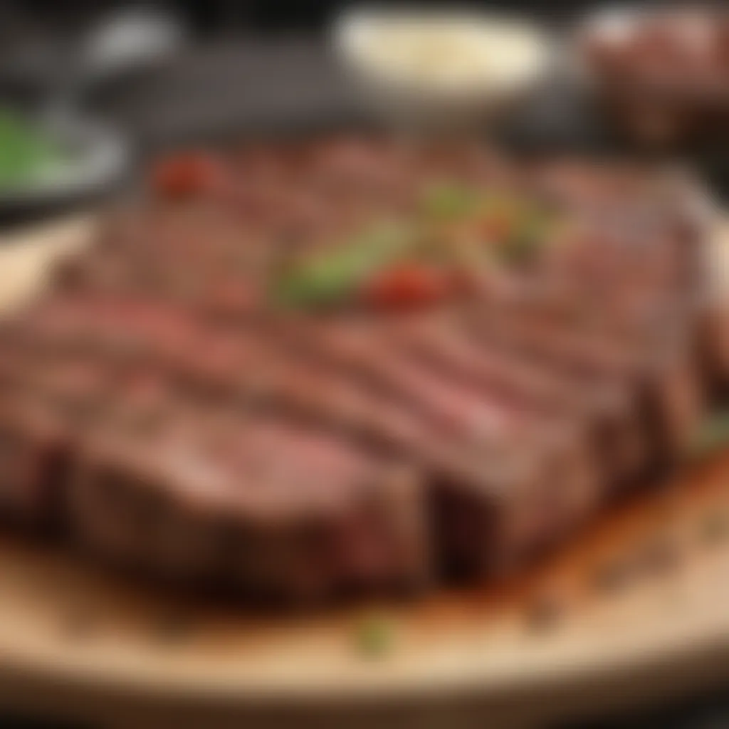 A vibrant array of marinated steak cuts ready for grilling