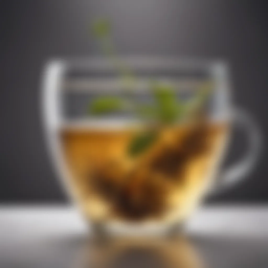 Visual depiction of the infusion process, showcasing tea leaves unfurling in hot water.