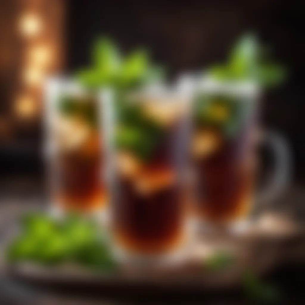 Glass of Refreshing Kvass with Mint Leaves Glass of Refreshing Kvass with Mint Leaves
