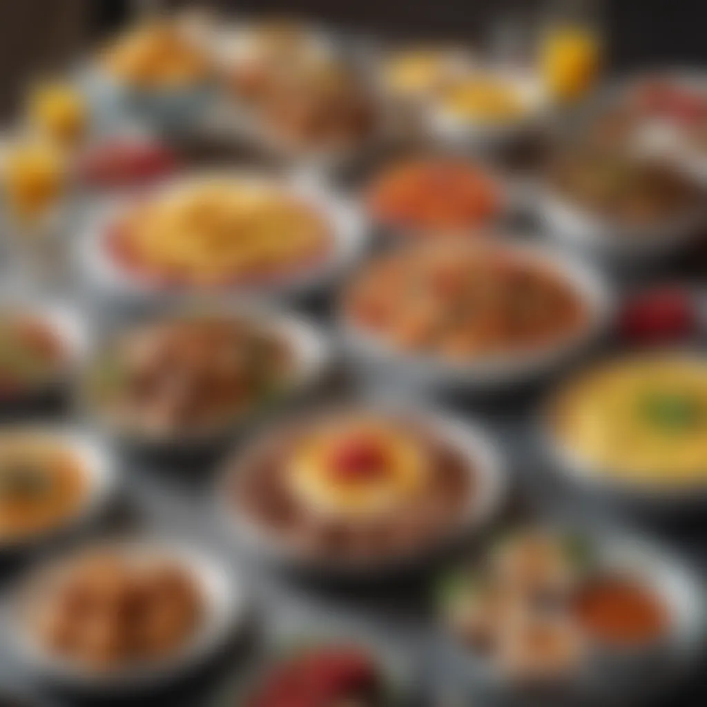 Diverse Culinary Offerings Colorful brunch spread featuring diverse dishes
